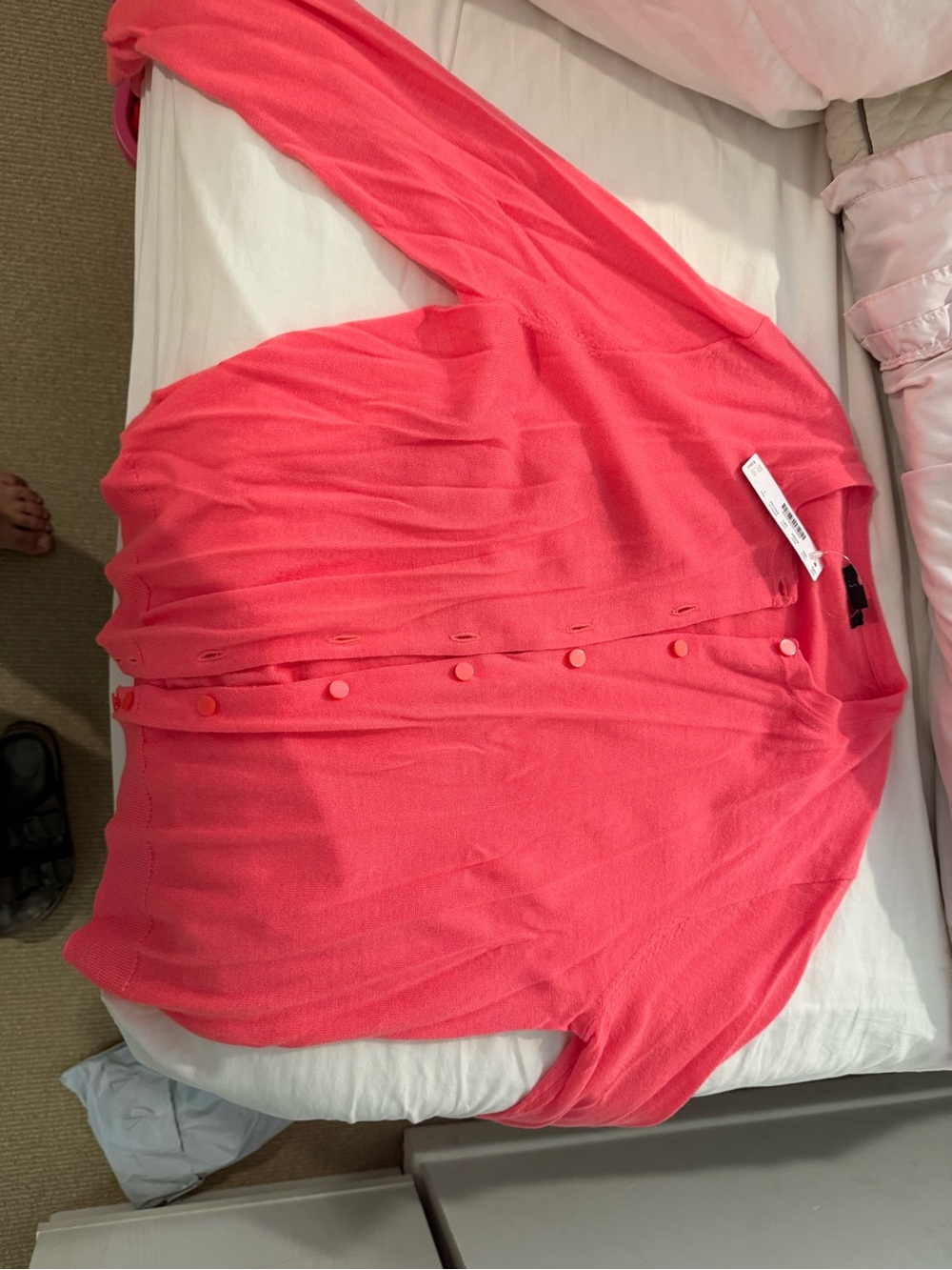 J. Crew Coral Pink Cashmere Cardigan
